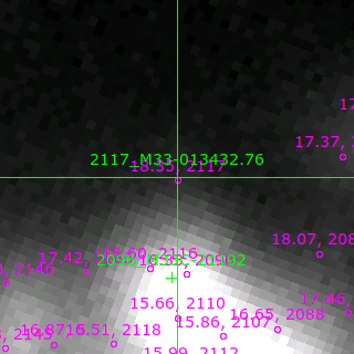 M33-013432.76 in filter B on MJD  57687.130