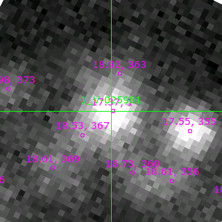 V-025981 in filter B on MJD  58108.130